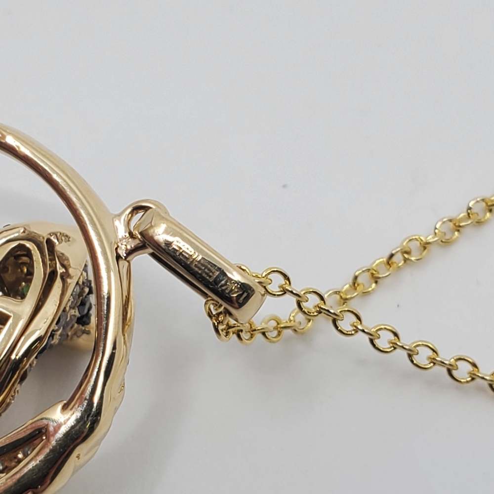 Effy 14K Yellow Gold Multi Color Diamond Panther Pendant - Picture 6 of 9